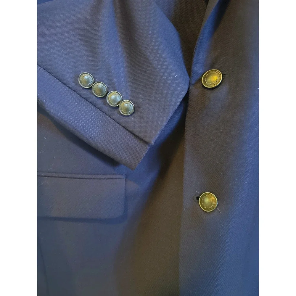 Jos. A. Bank Traveler Blazer 44 Long Navy Blue 100% Wool Tailored Fit Sport Coat